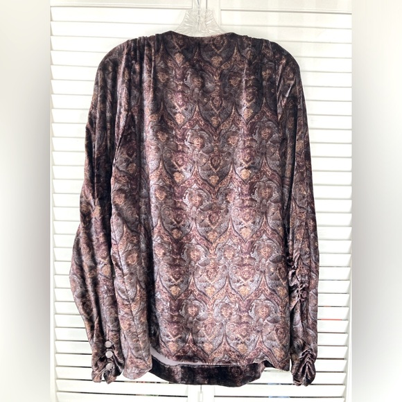 Vintage 70’s FENDI 365 for Neiman Marcus Tapestry Velvet Blouse Sz 42 / 6 US - Picture 6 of 15